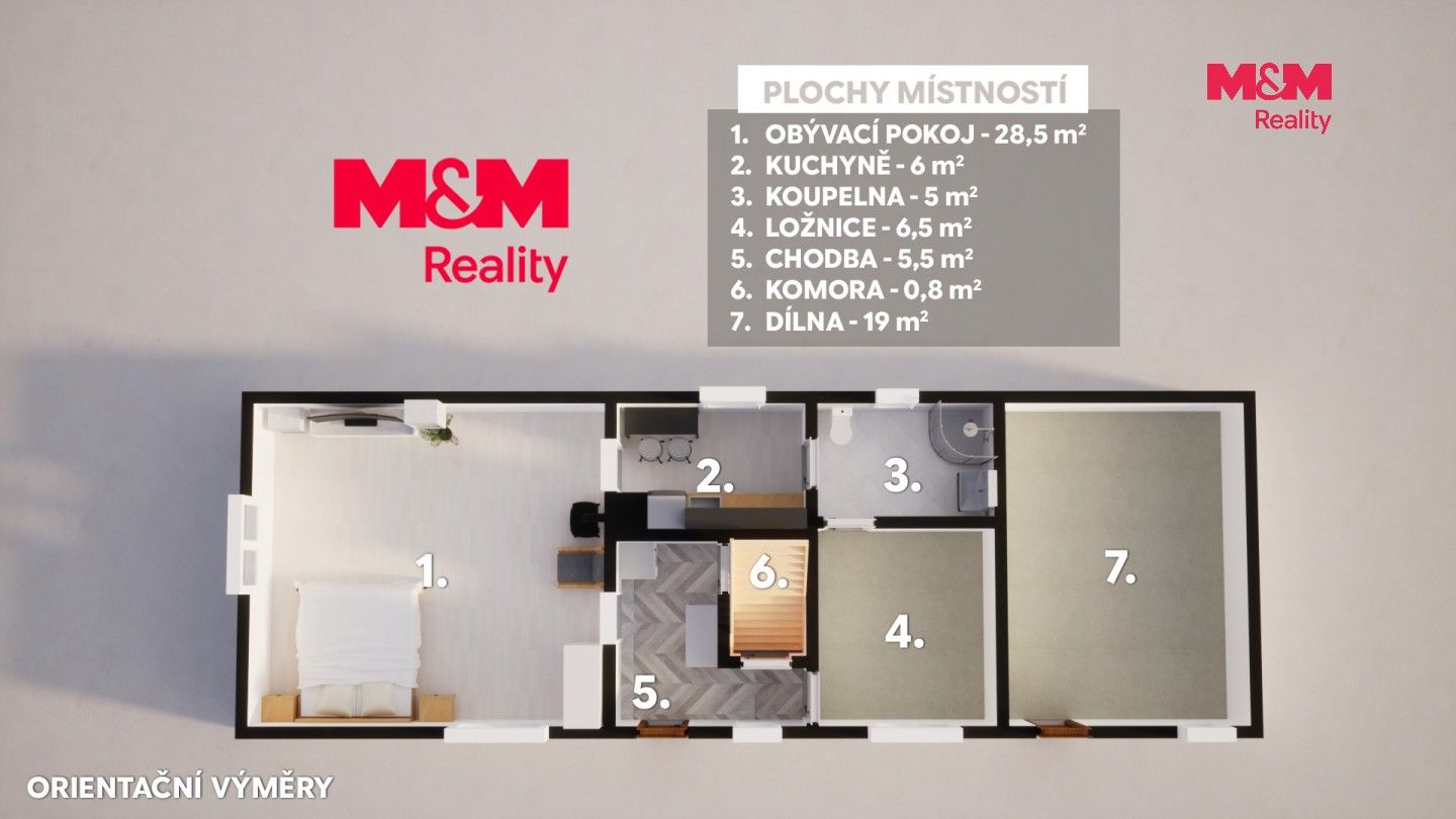 Prodej rodinný dům - Vyskeř, 52 m² - 5