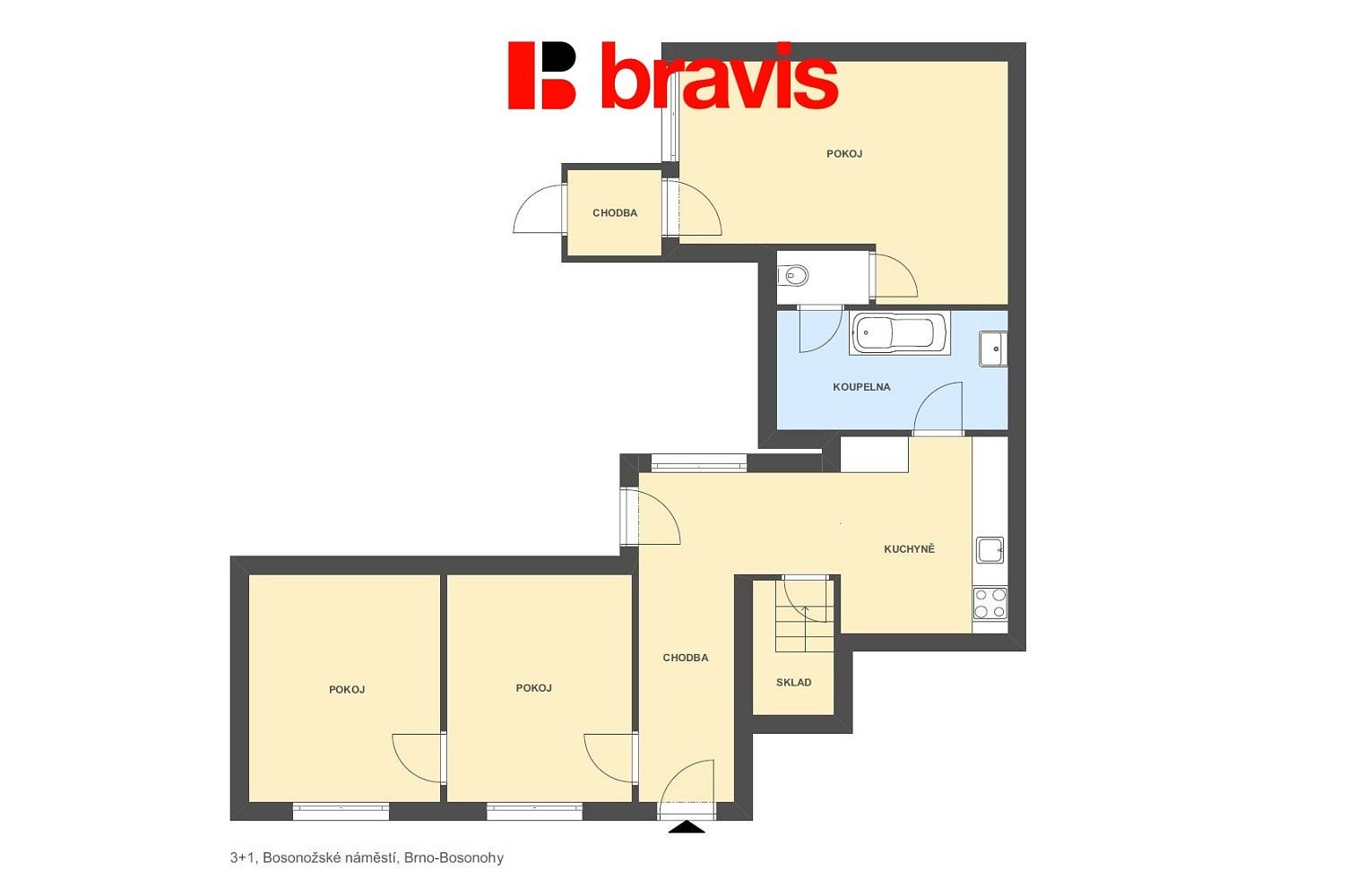 3+1, Brno - Bosonohy, okres Brno-město, Jihomoravský kraj, 98 m² - 2