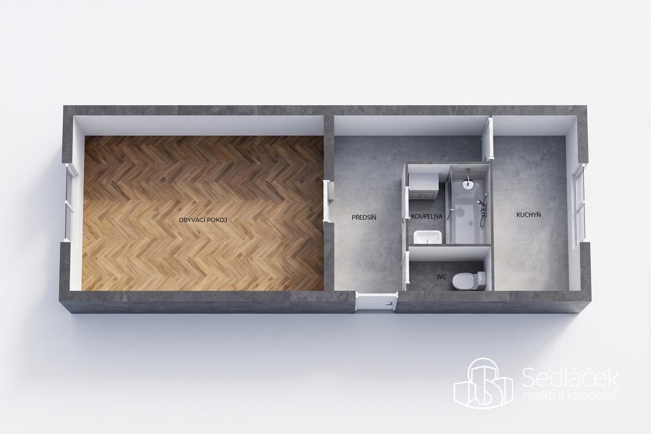 Byt 1+1 · 35 m² · Husova, Nová Role - 3