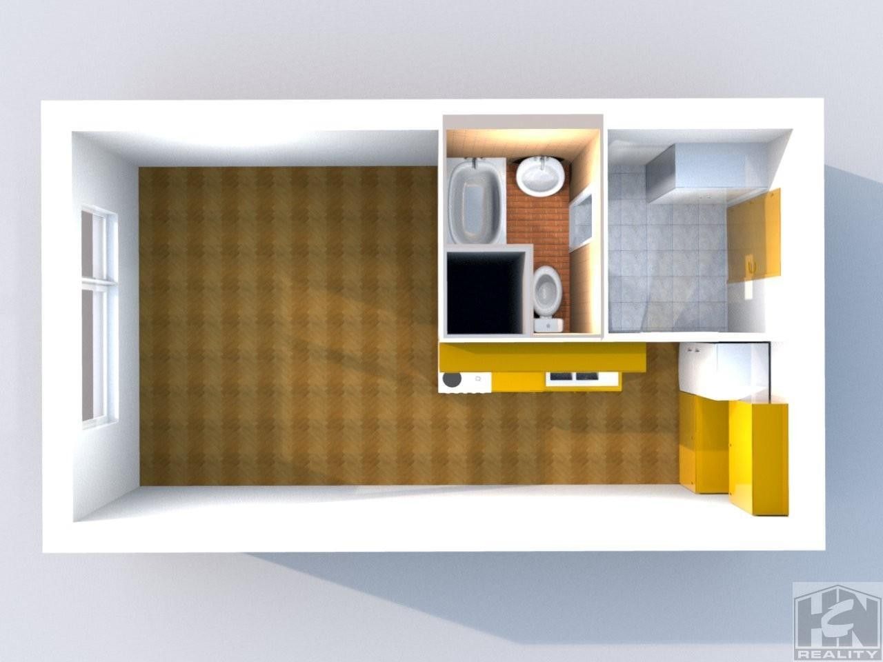 Pronájem byt 1+kk - Mechová, Jablonec nad Nisou, 28 m²