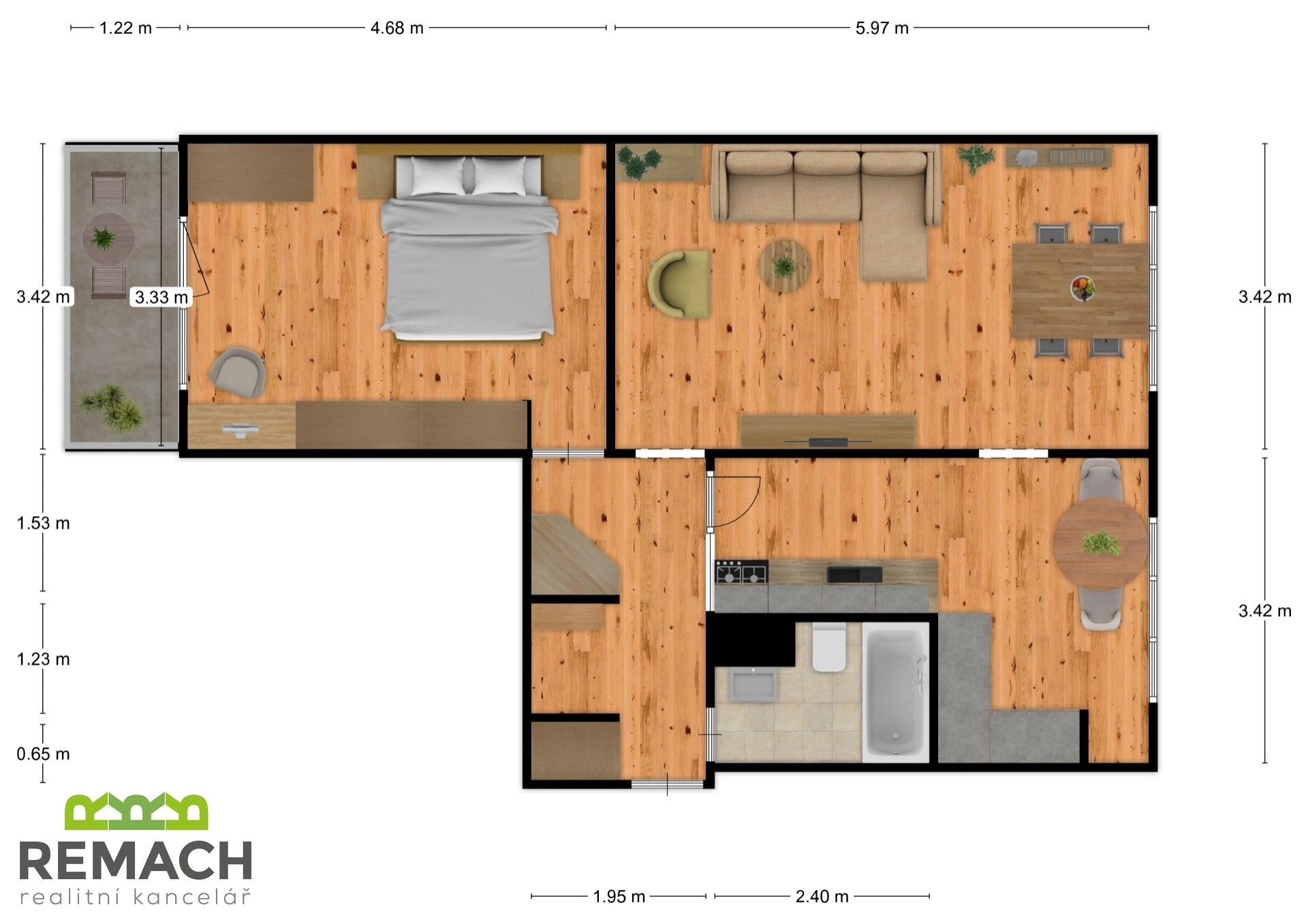 Pronájem byt 2+1 - Štěpnická, Uherské Hradiště, 63 m²