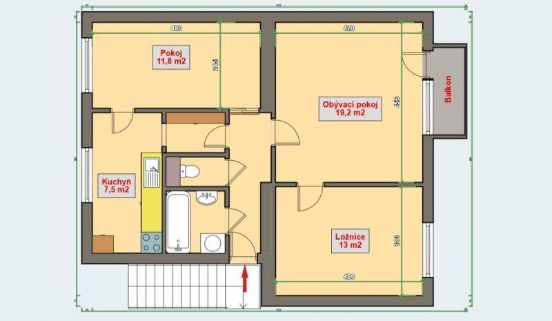 Byt 3+1 · 65 m² · Ostašská  , Police nad Metují Velká Ledhuje - 4