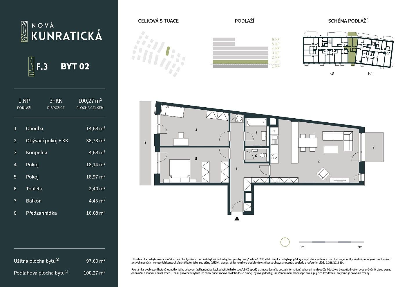 3+kk, Kunratická, Liberec, 97,6 m² - 2