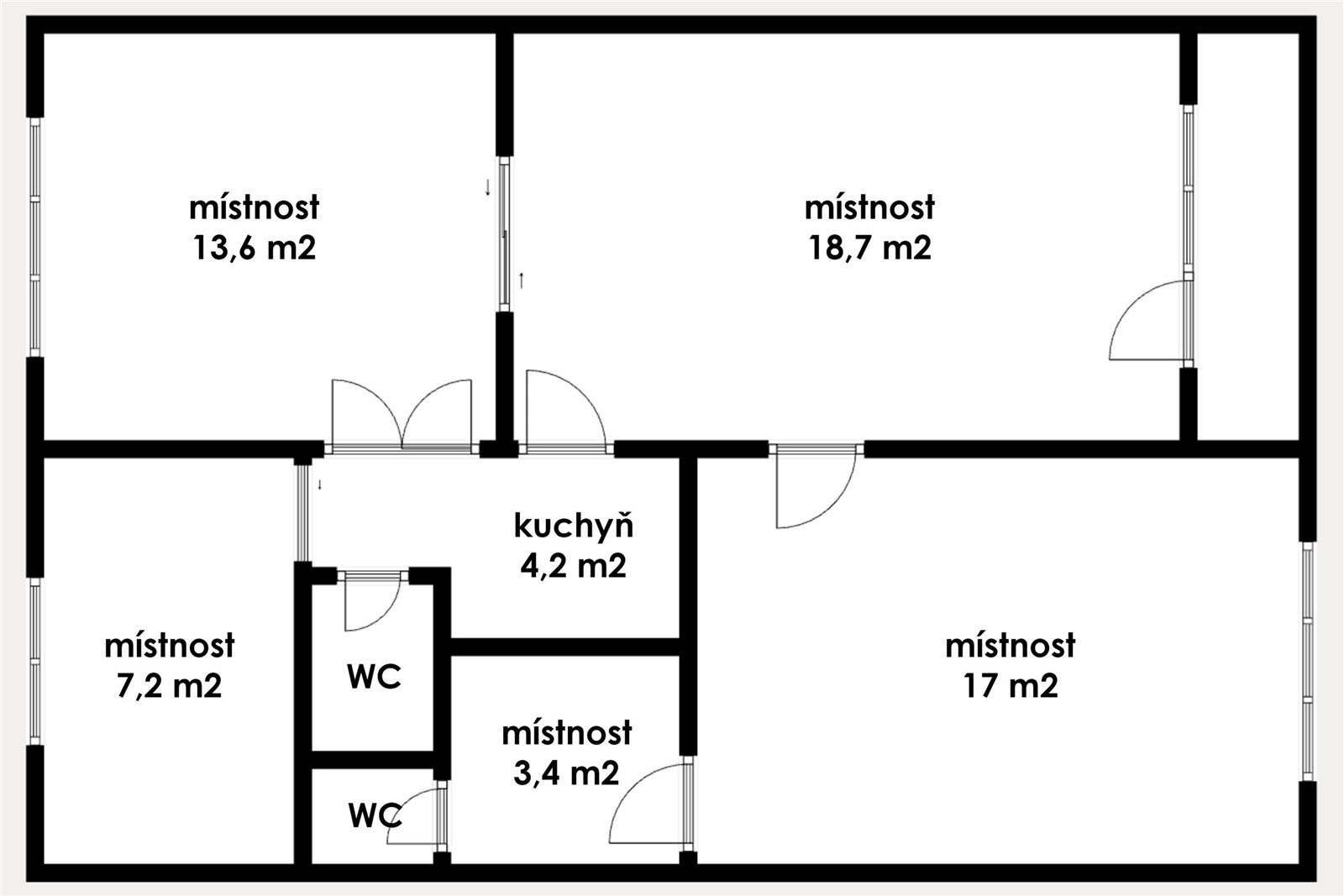 Kancelář · 68 m² · Obránců míru 2889, Most - 3