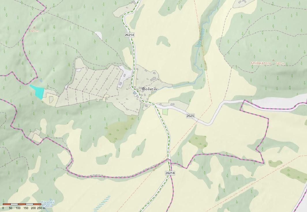 Prodej pozemek - Bořetín, Stružnice, 2 913 m²