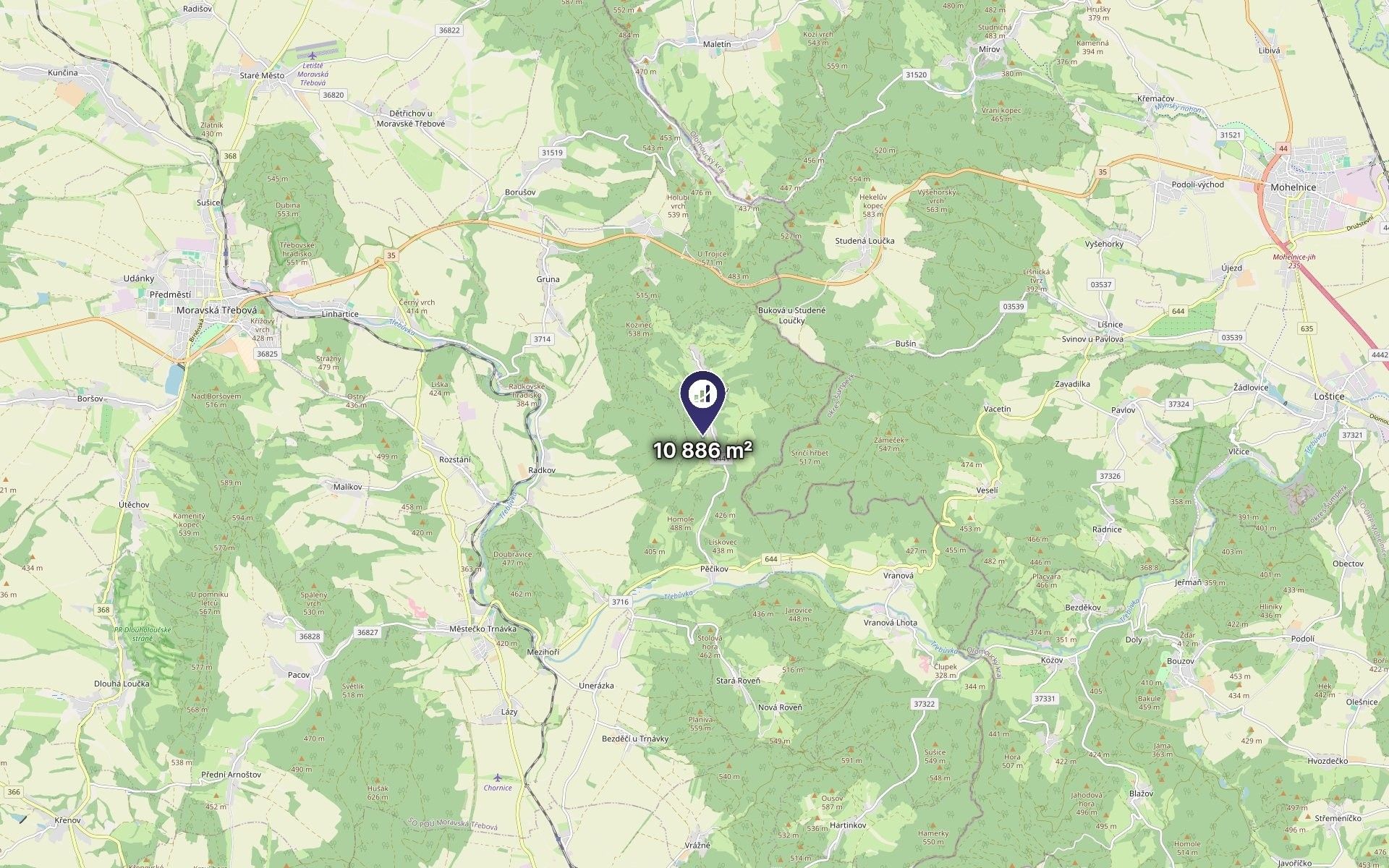 Louka · 3 629 m² · Městečko Trnávka - 3