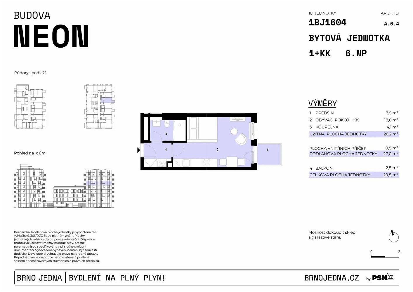1+kk, Brno - Zábrdovice, okres Brno-město, Jihomoravský kraj, 26 m² - 2
