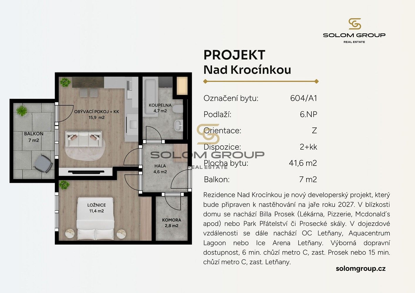 Prodej byt 2+kk - Praha - Prosek, okres Praha 9, Hlavní město Praha, 48 m² - 5