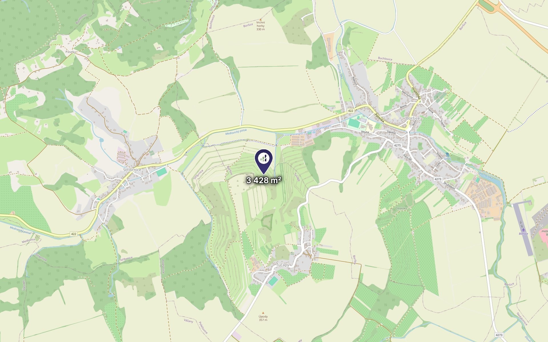 Pozemek · 1 286 m² · Boršice - 3
