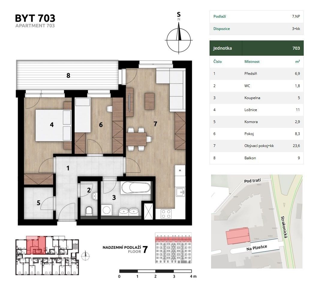 Byt 3+kk · 65 m² · Na Plzeňce  , Praha Smíchov - 4