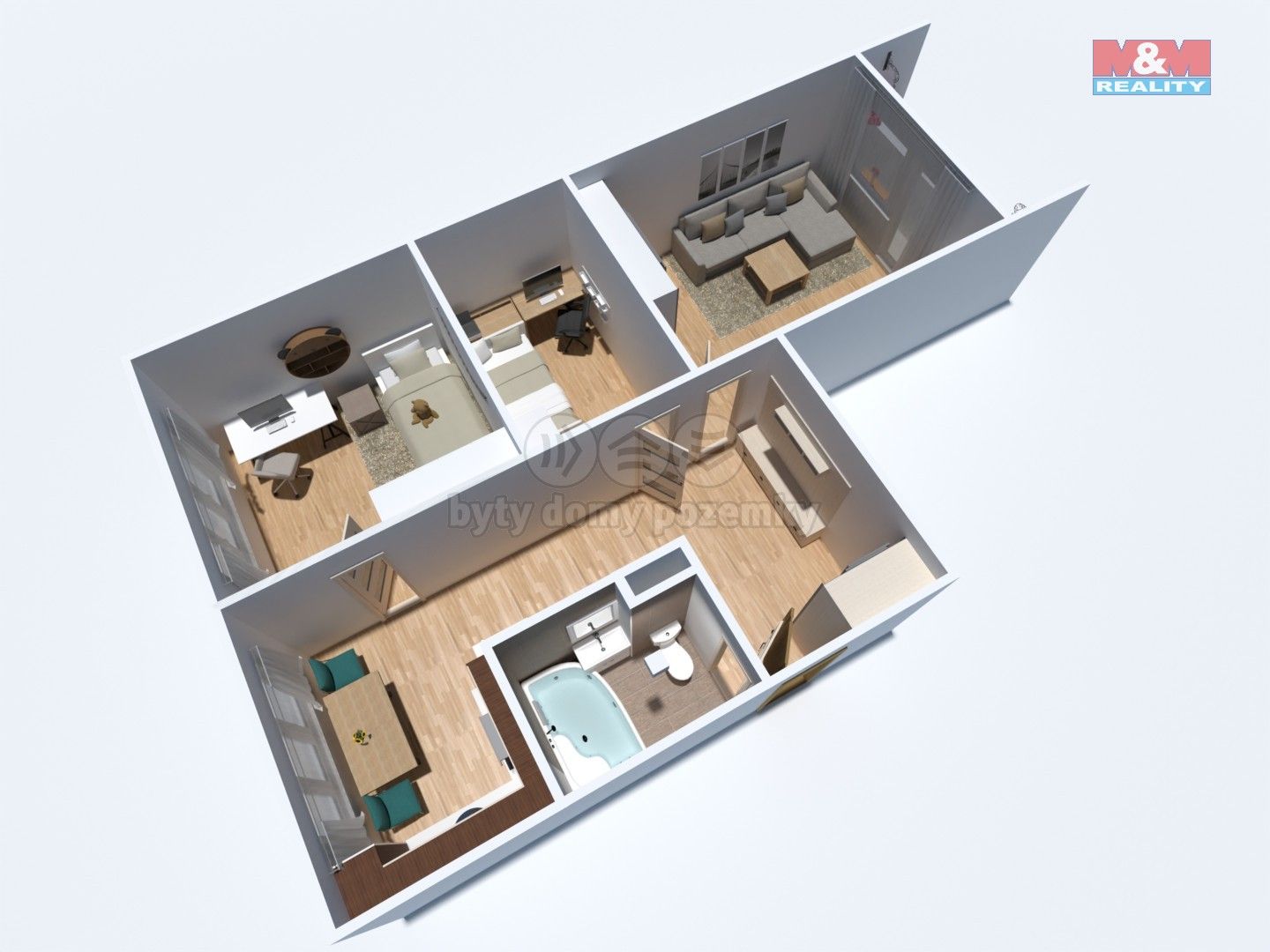 Prodej byt 3+1 - Borová, Chomutov, 62 m²