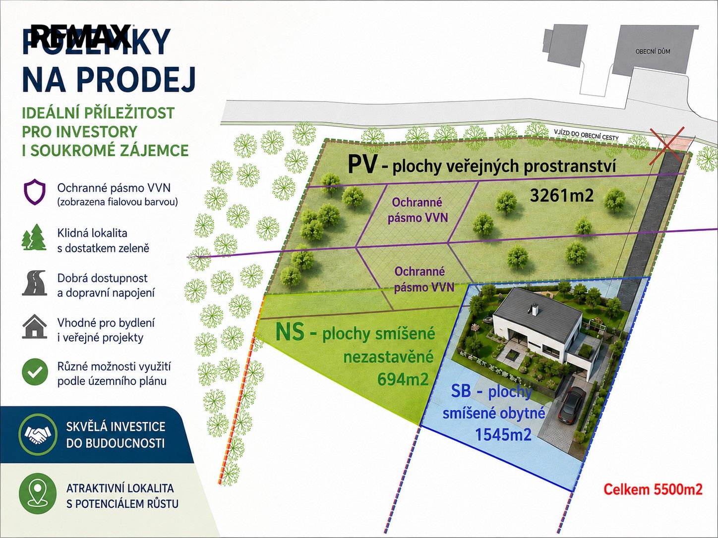 Pozemky pro bydlení, Horní Domaslavice, 5 500 m² - 2