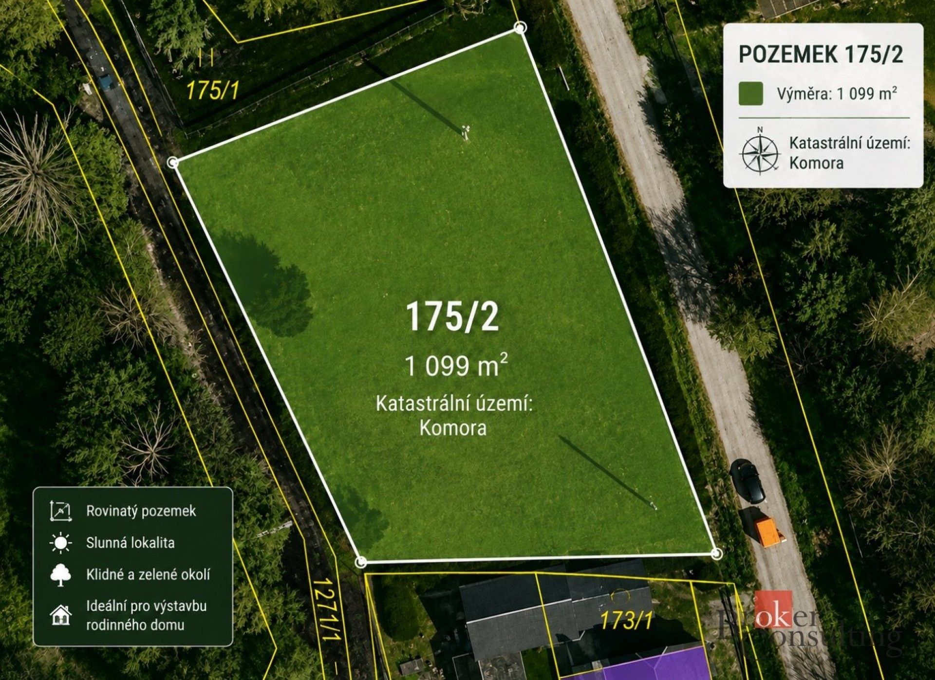 Pozemky pro bydlení, Komora, Holčovice, 1 099 m² - 2