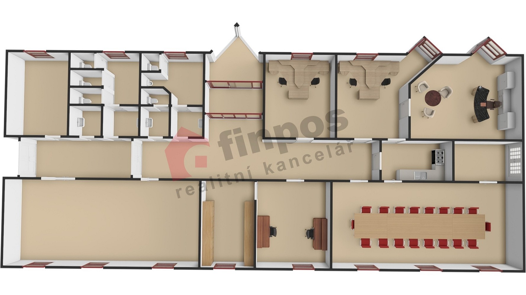 Pronájem kancelář - Průmyslová, Sezimovo Ústí, okres Tábor, 712 m² - 5