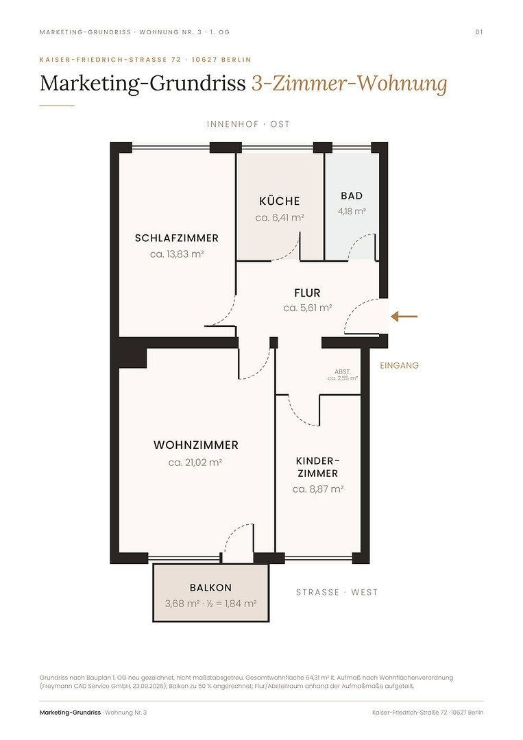 3+1, Kaiser friedrich str. 72 Berlin Charlottenburg Berlin 10627, 65 m² - 2