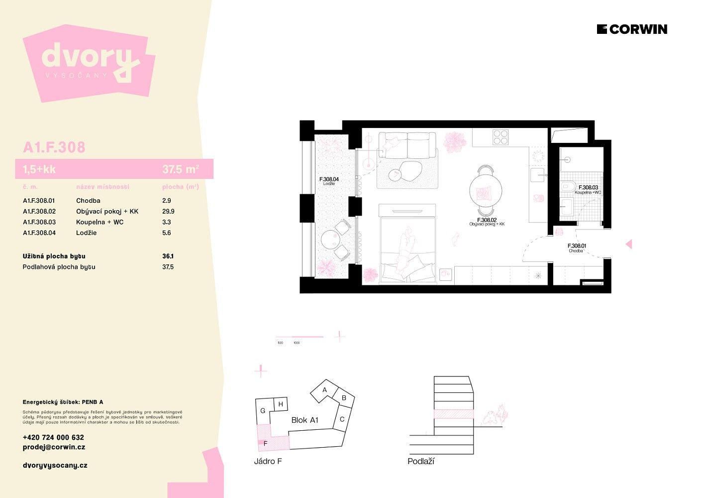 1+kk, Praha - Vysočany, okres Praha 9, Hlavní město Praha, 38 m² - 2
