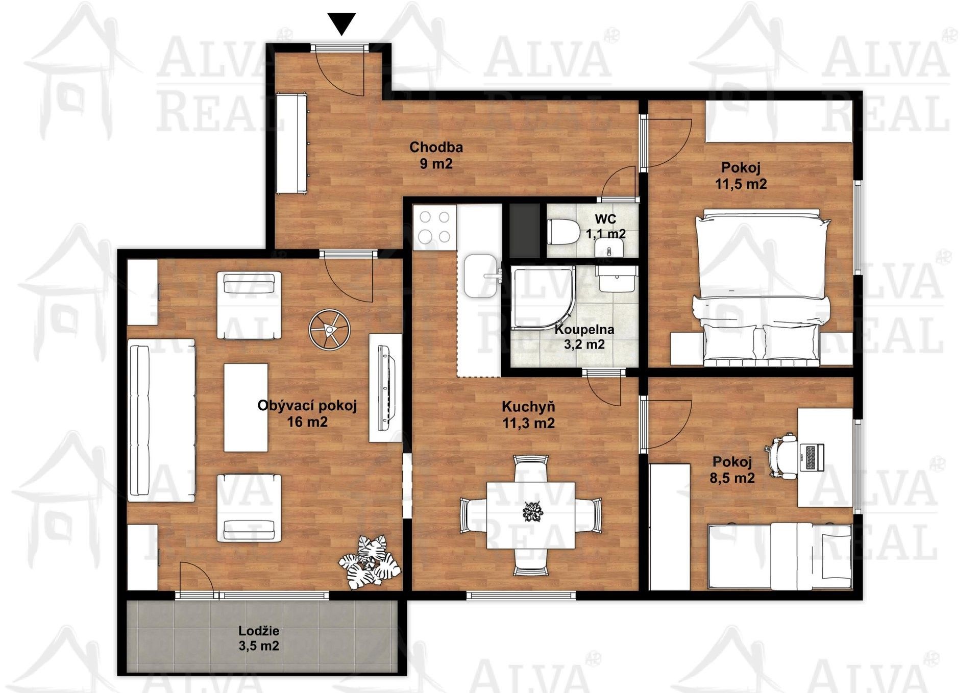 3+1, Fibichova, Šumperk, 60 m²