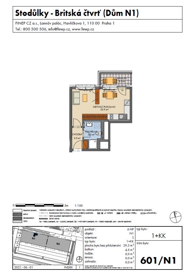 1+kk, Thomasova, Praha - Třebonice, 29 m² - 2