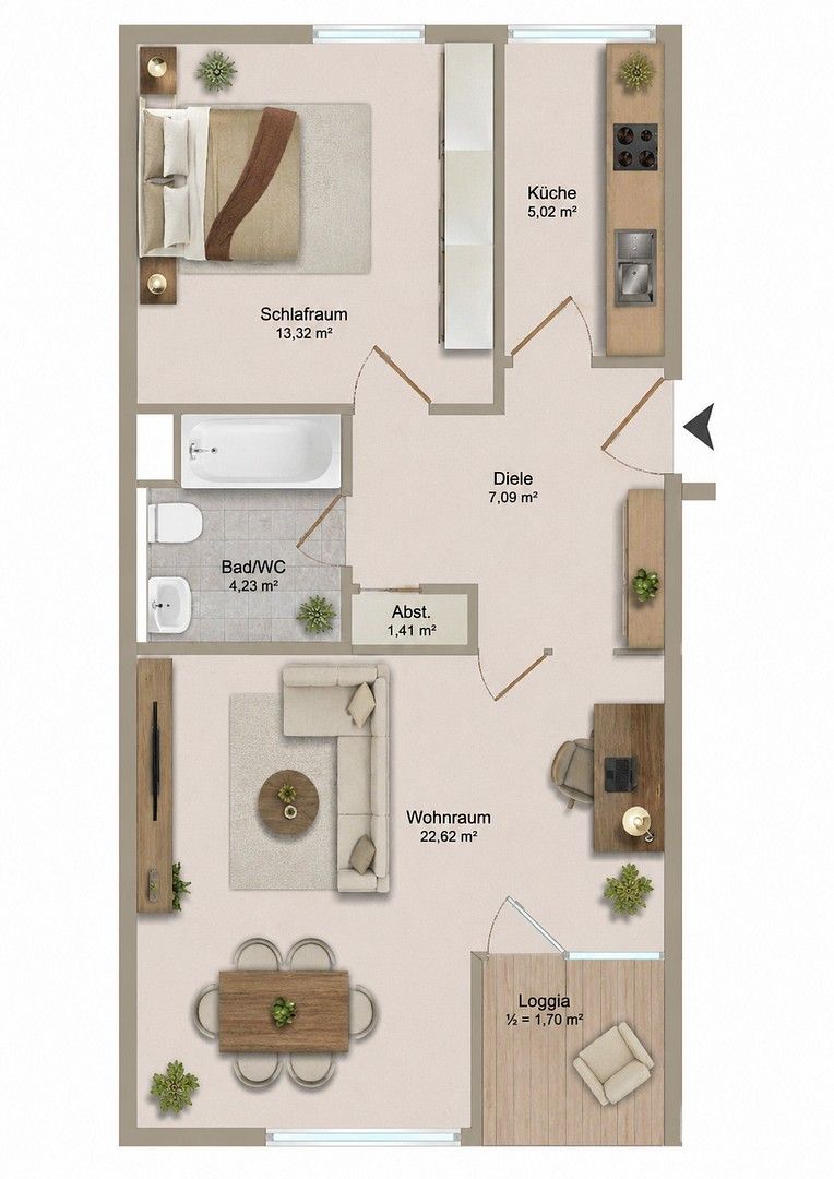 2+1, Zorneding Zorneding Bayern 85604, 55 m² - 2