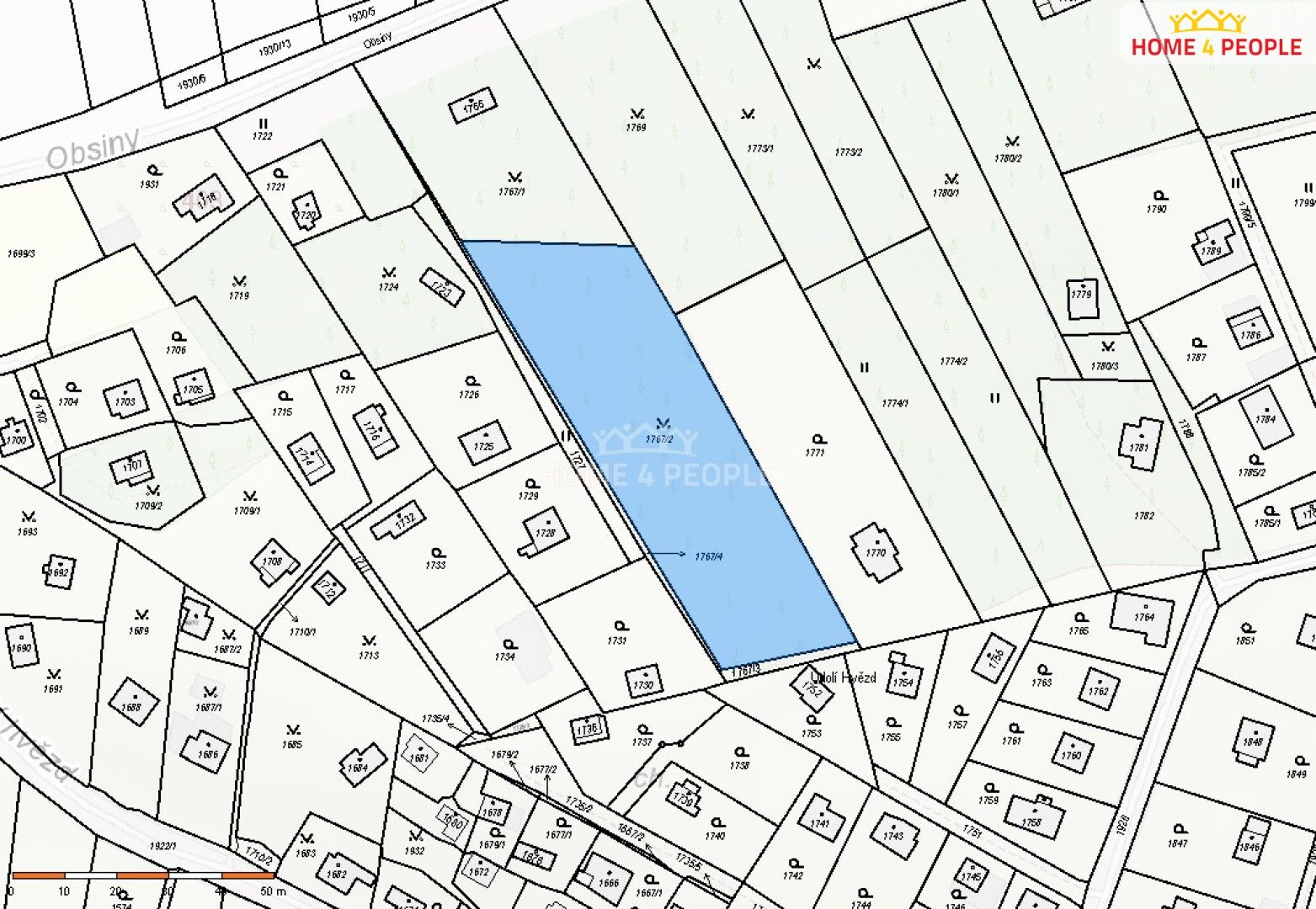 Prodej zahrada - Lipence, Praha, 2 442 m²