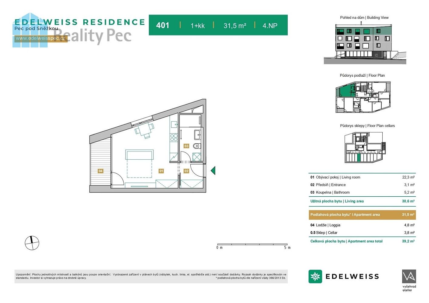 Byt 1+kk · 31 m² · Pec pod Sněžkou - Velká Úpa, okres Trutnov, Královéhradecký kraj - 4