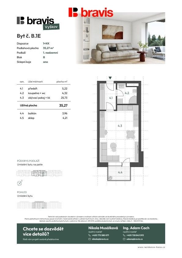 1+kk, Vyškov Vyškov-Předměstí, 43 m² - 2