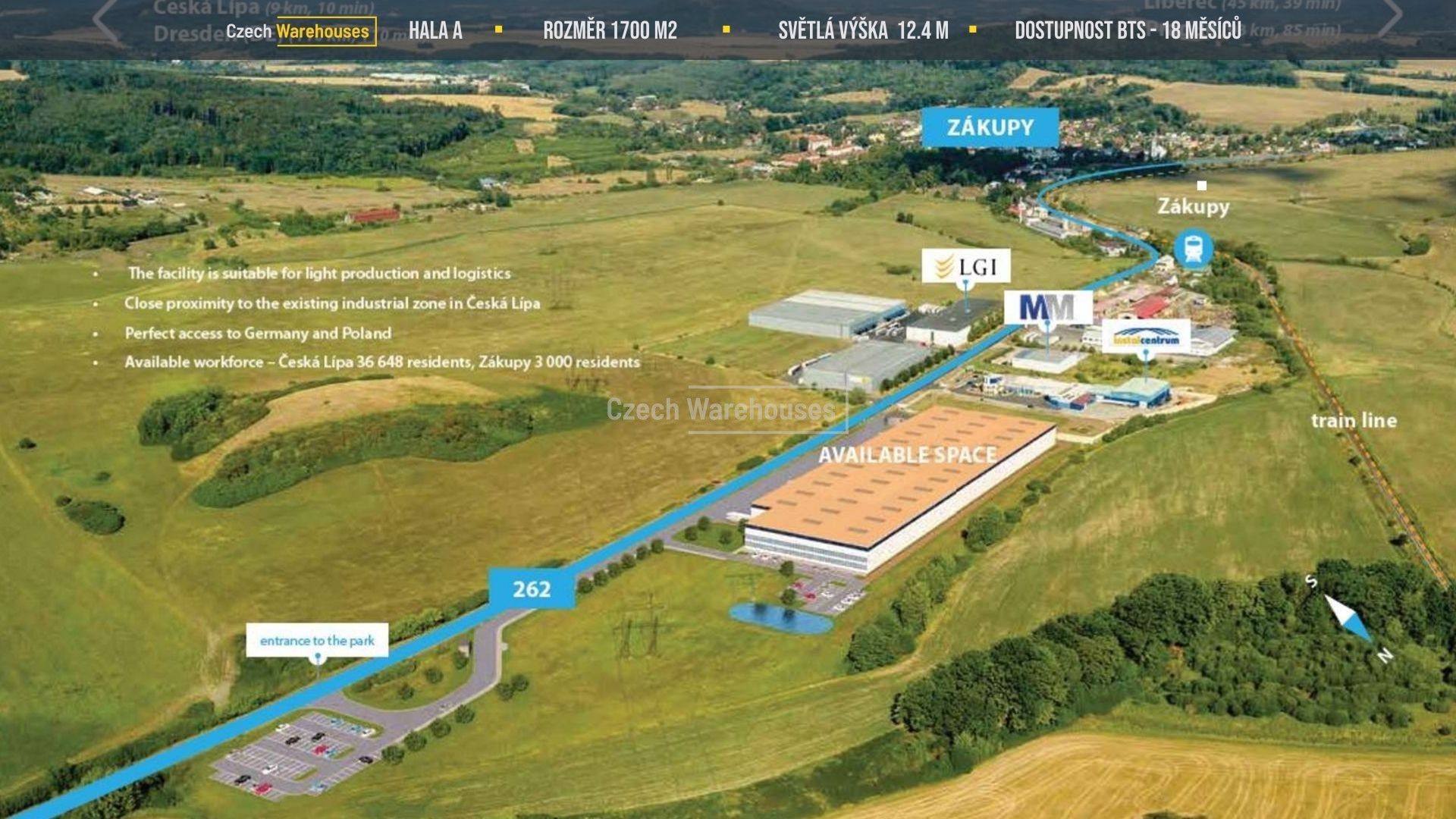 Sklady, Česká Lípa, 1 m²