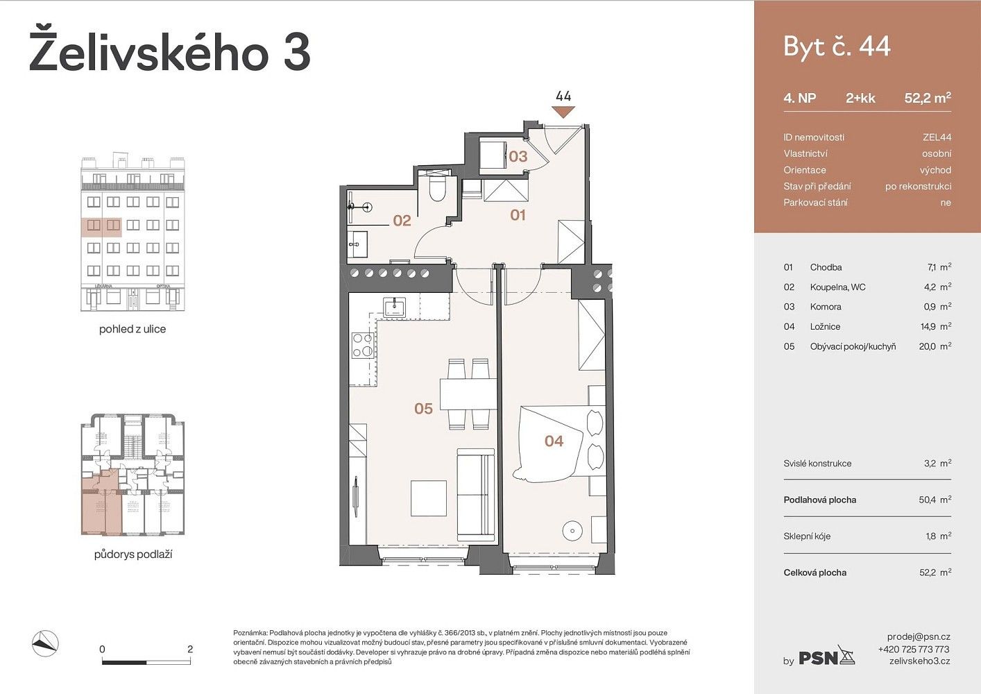 2+kk, Jana Želivského, Praha 3 - Žižkov, 47 m² - 2