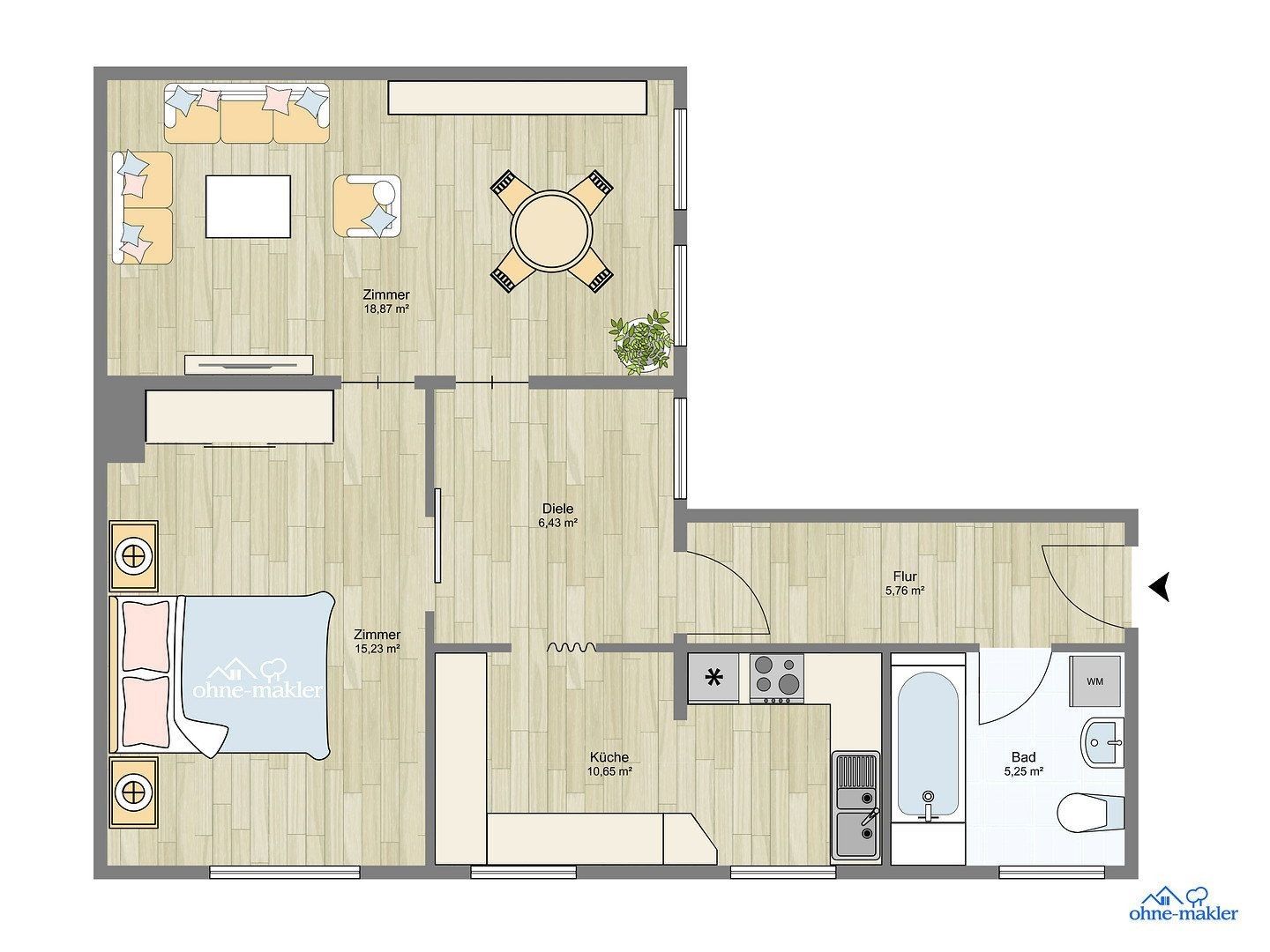 3+1, , Braniborsko, 80 m² - 2