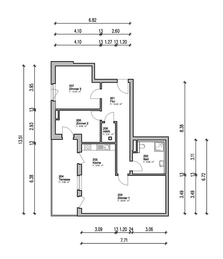 3+1, Bremen Walle Bremen 28217, 95 m² - 1