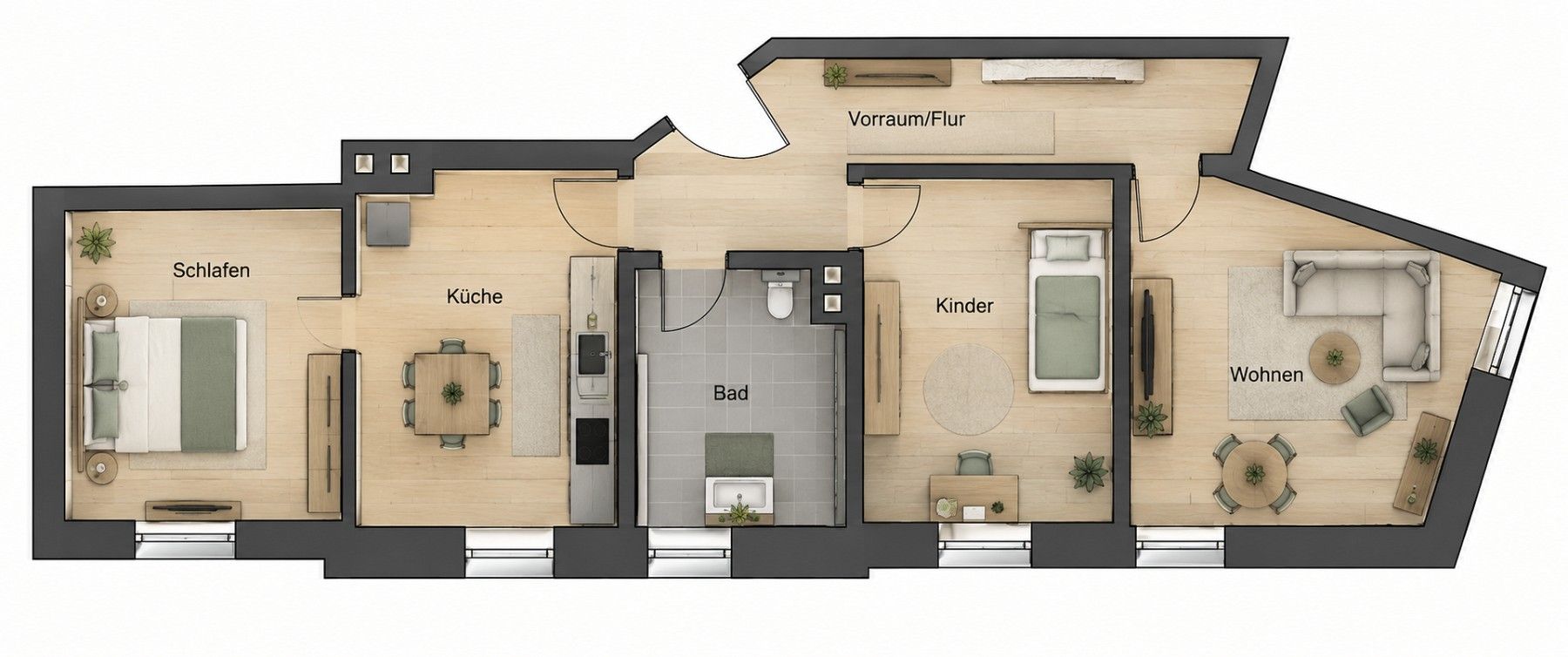3+1, Wirsungstraße 21 Augsburg Innenstadt Bayern 86154, 81 m² - 2