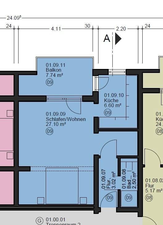 1+kk, , Bádensko-Württembersko, 43 m² - 1