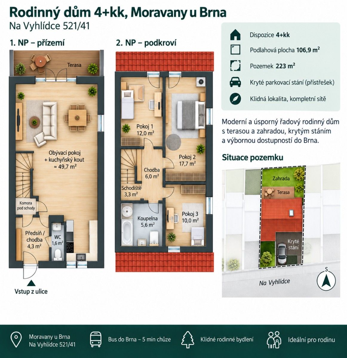 Prodej rodinný dům - Na Vyhlídce, Moravany - Moravany u Brna, Jihomoravský kraj, 107 m² - 2
