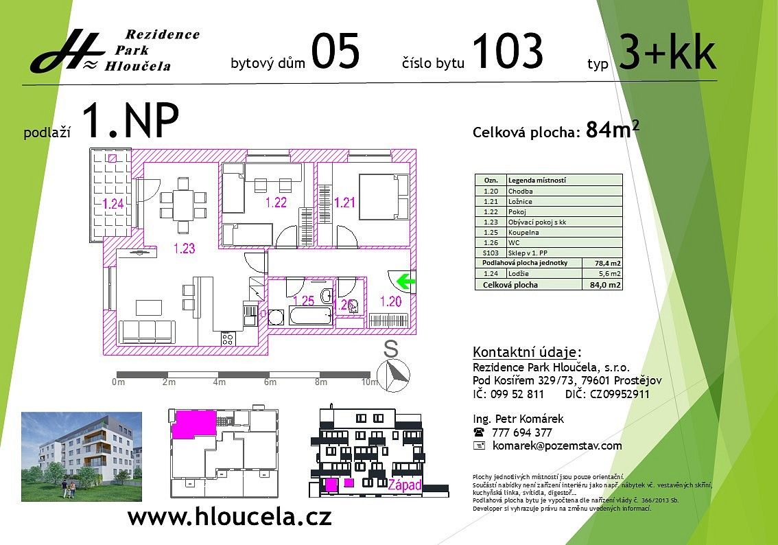 Byt 3+kk · 78,4 m² · Prostějov - 3