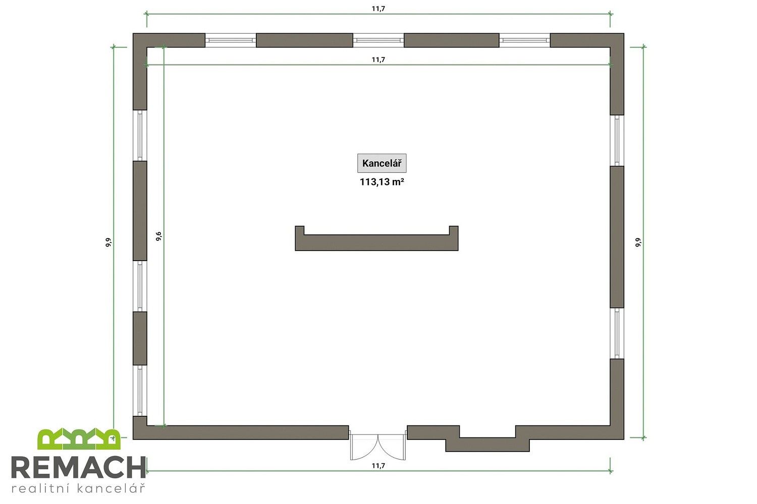 Obchodní prostory, Palackého náměstí, Uherské Hradiště, 110 m² - 2