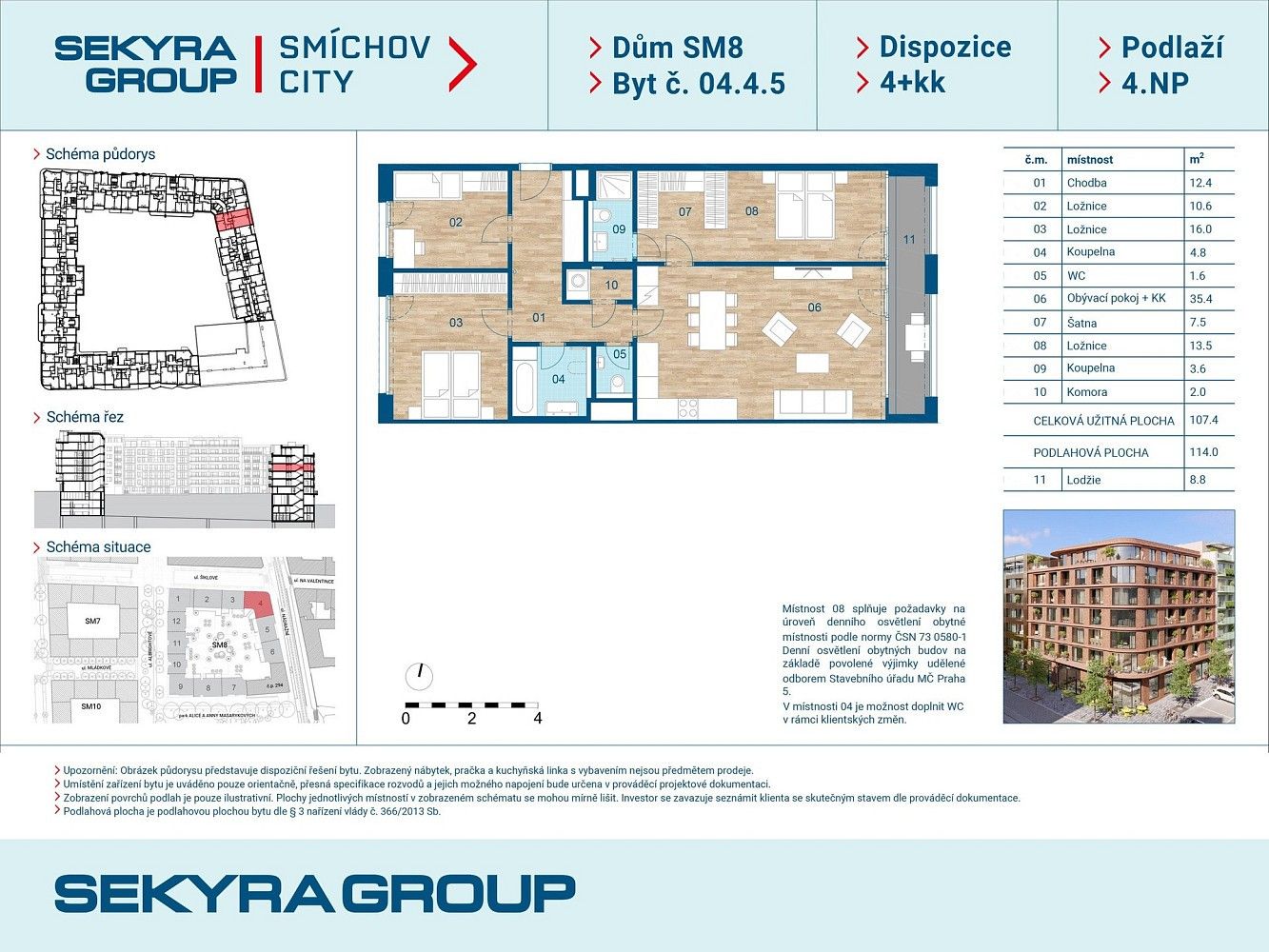 4+kk, Praha - Smíchov, okres Praha 5, Hlavní město Praha, 107 m² - 2