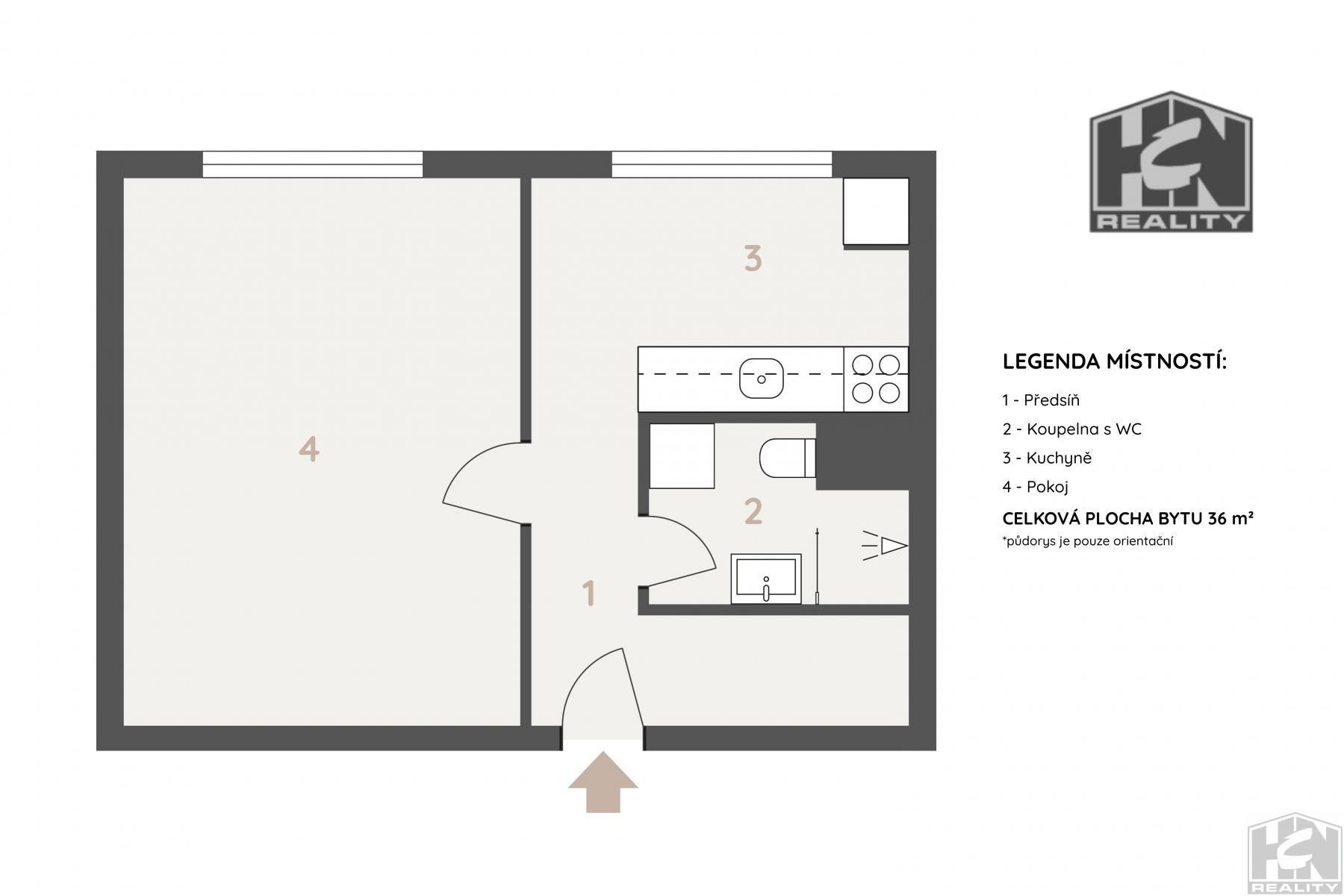 1+1, Boženy Němcové, Jablonec nad Nisou Mšeno nad Nisou, 36 m² - 2