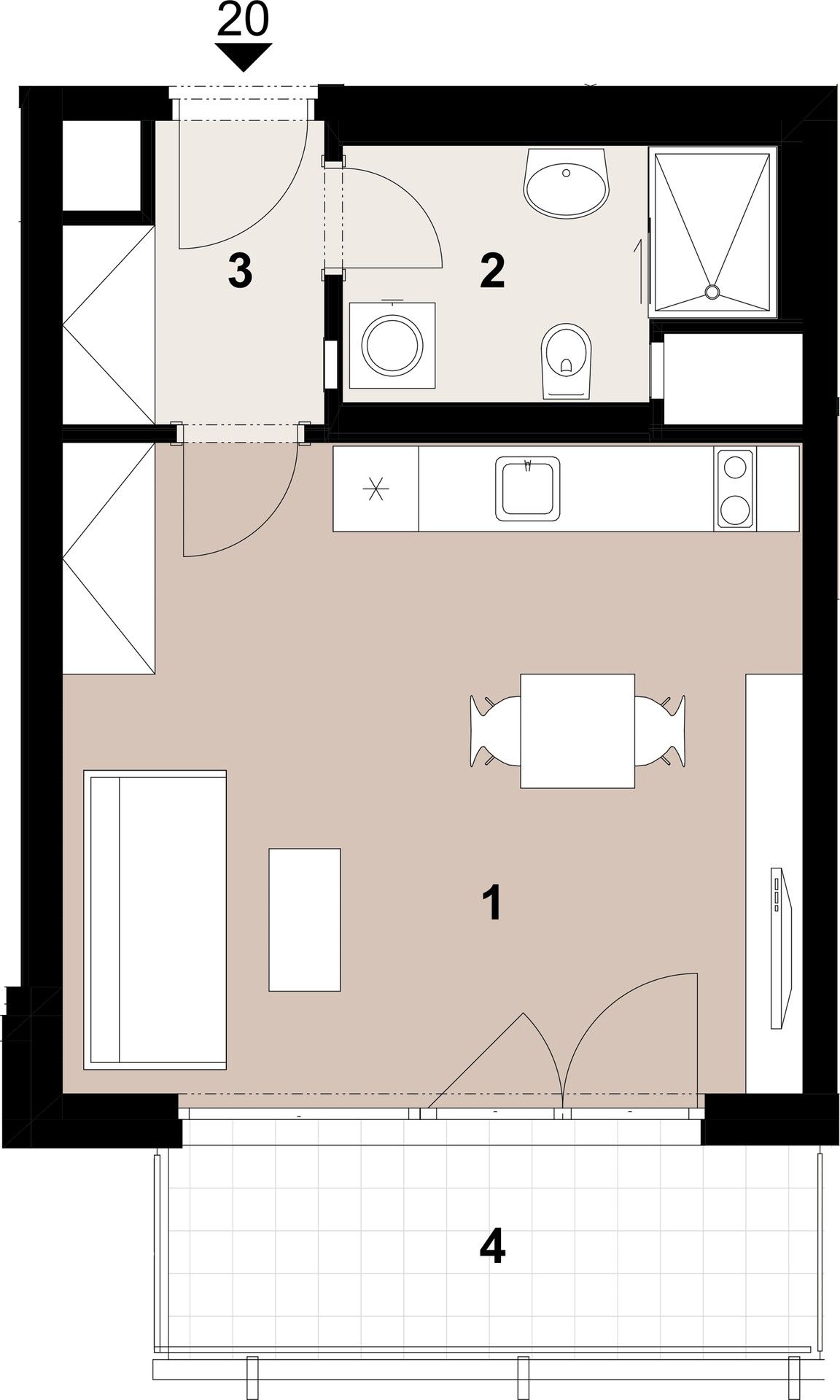 1+kk, Penízovková, Praha, 33 m² - 2