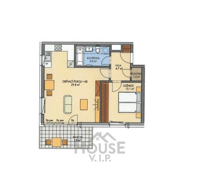 Byt 2+kk · 55 m² · Nad Krocínkou, Praha - 3