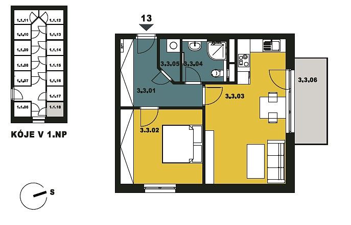 2+kk, Šípková, Lysá nad Labem, okres Nymburk, 49 m² - 2