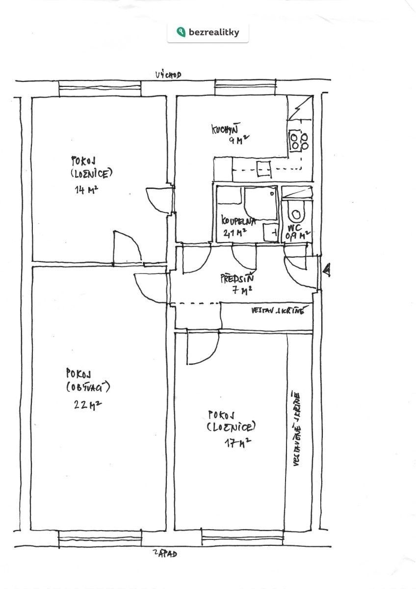 3+1, Křenova 253, Praha Veleslavín, 72 m² - 2