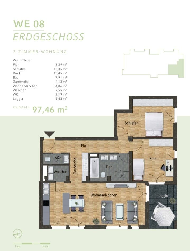 3+1, Stauffenbergallee 28, , Porýní-Falc, 98 m² - 2