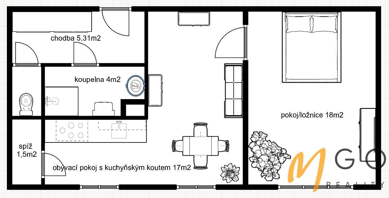 Prodej byt 2+kk - Ústecká, Dlouhá Třebová, 47 m²