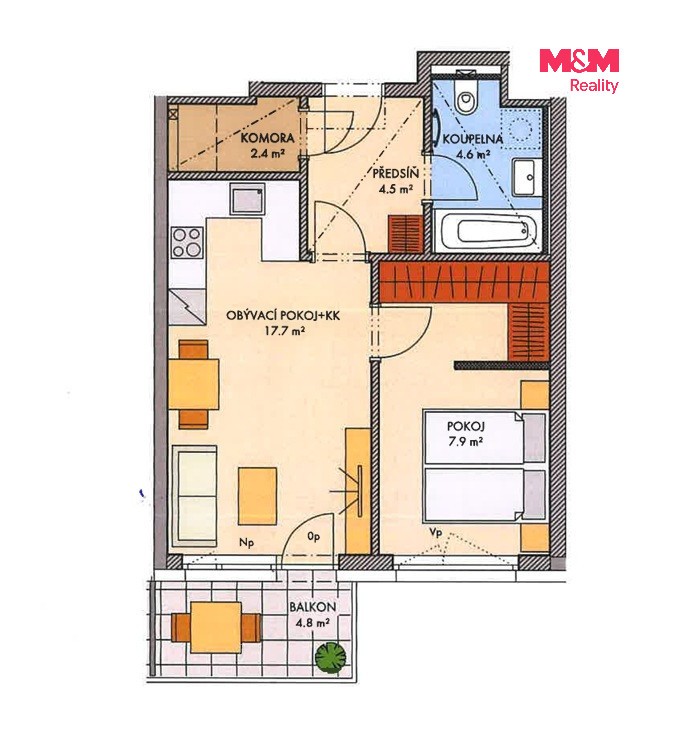 2+kk, Siemensova, Praha, 43 m² - 2