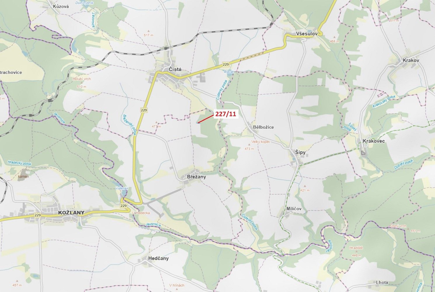 Les, 883 m²