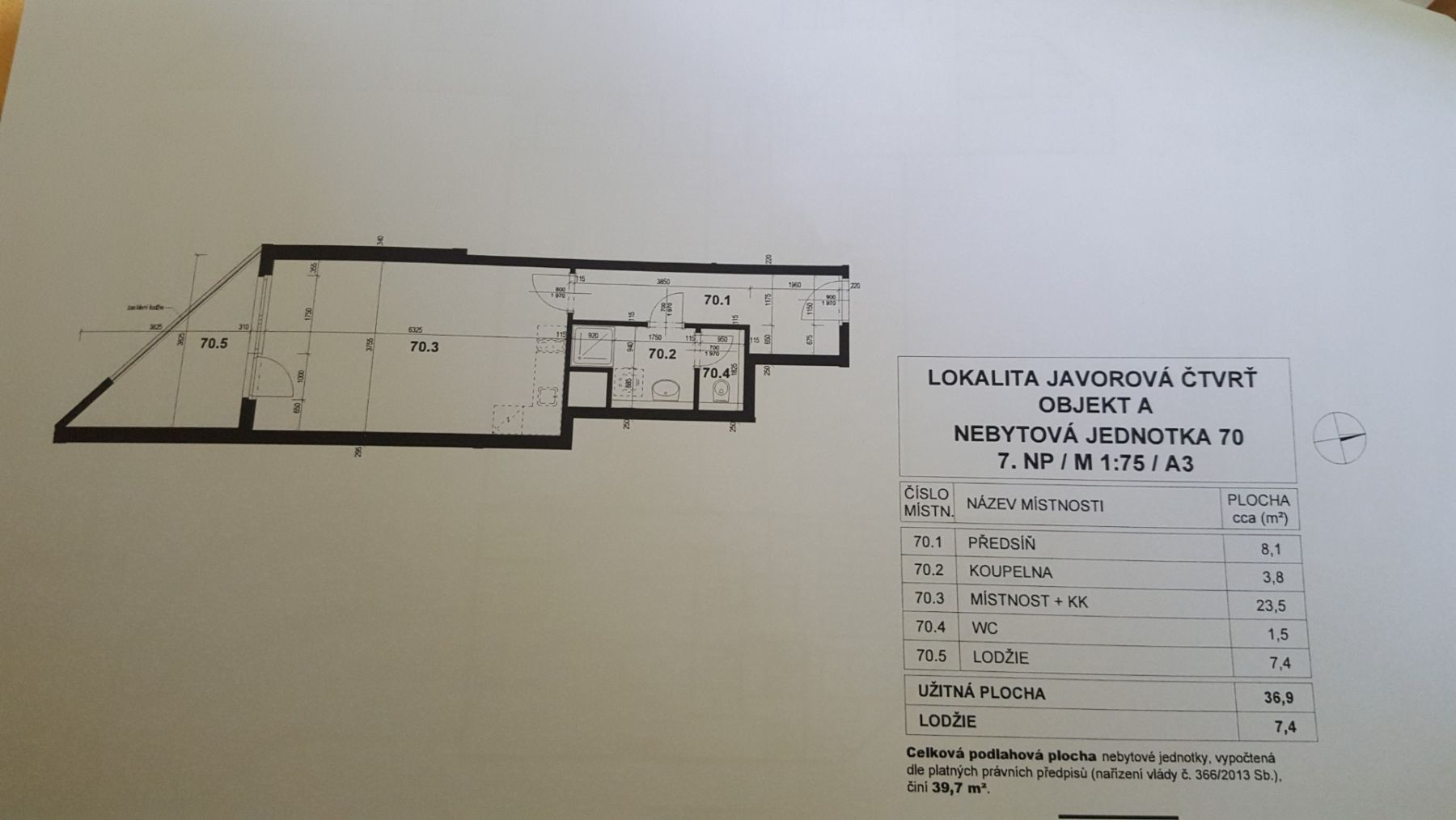 Byt 1+kk, 37 m²