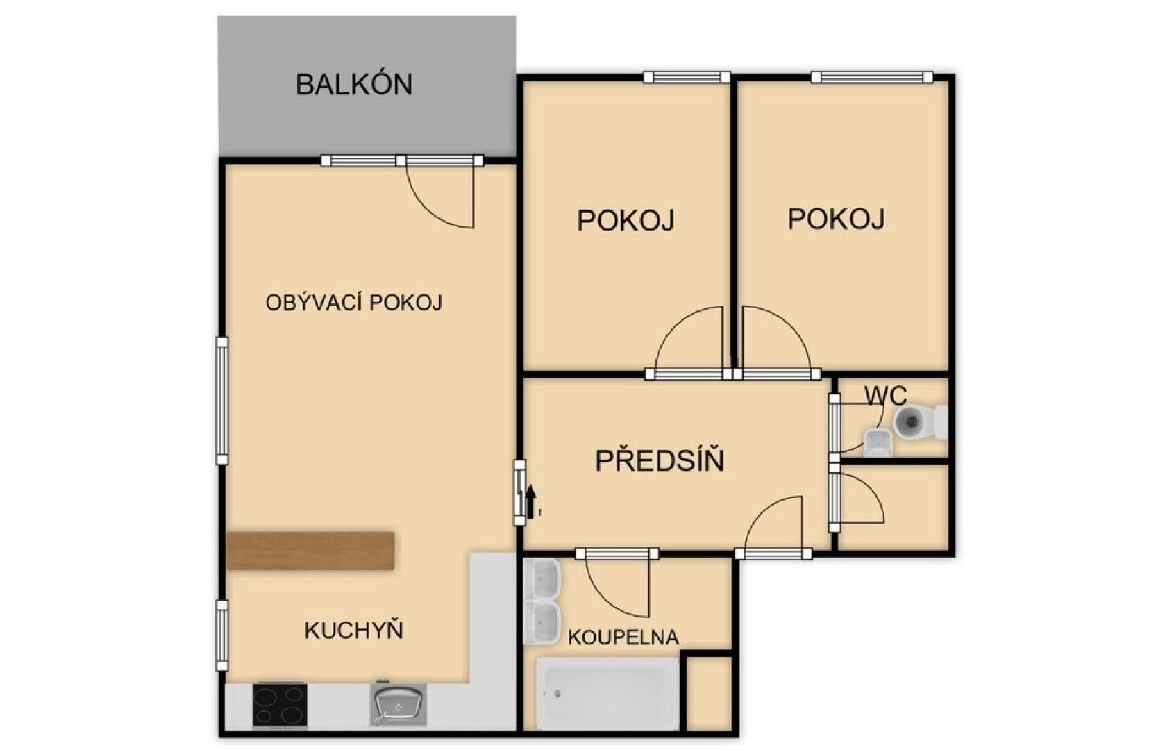 3+kk, Vítězná 1420, Liberec I-Staré Město, 81 m² - 1