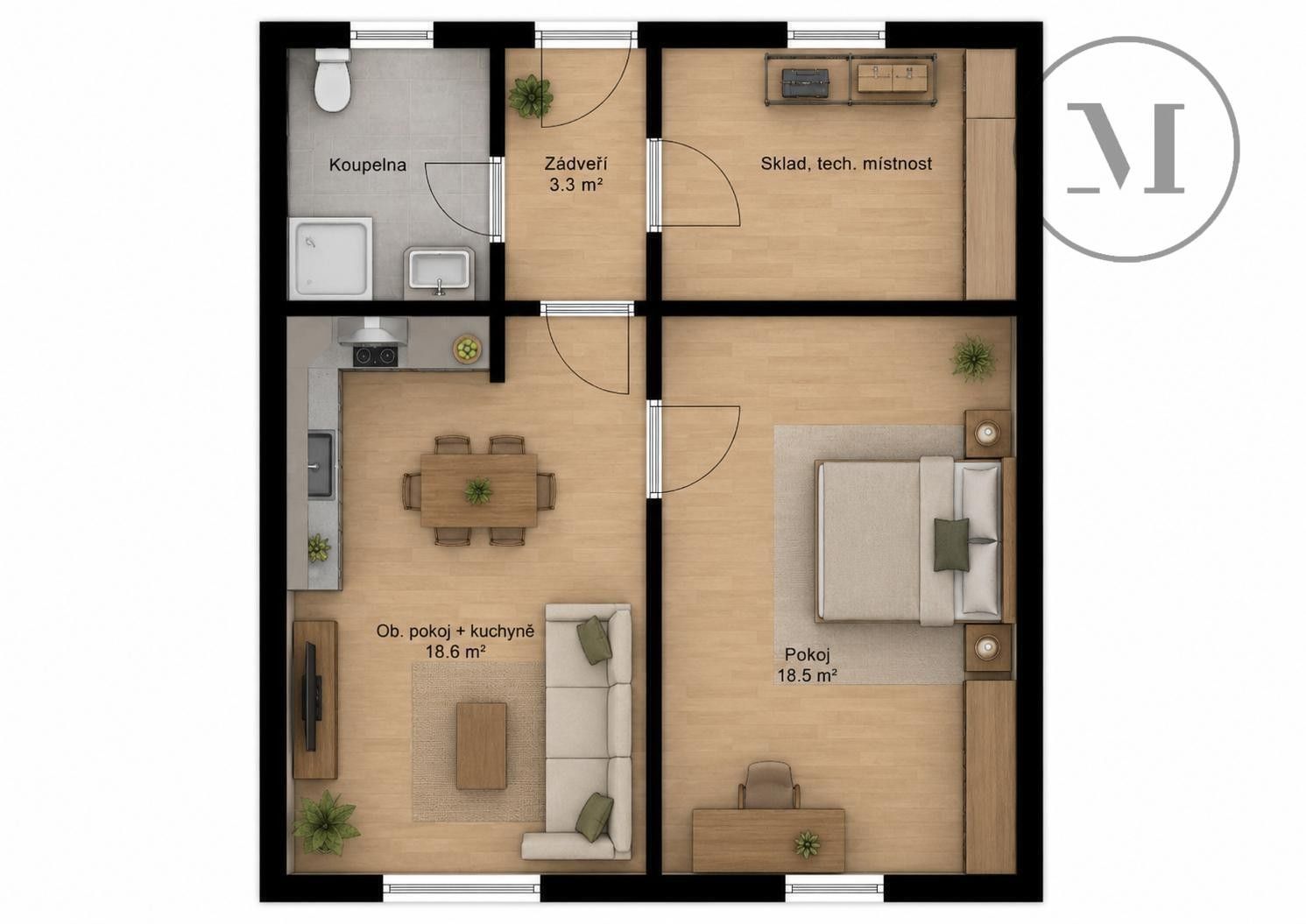 Prodej byt 2+kk - Třeboň Branná, 54 m² - 5