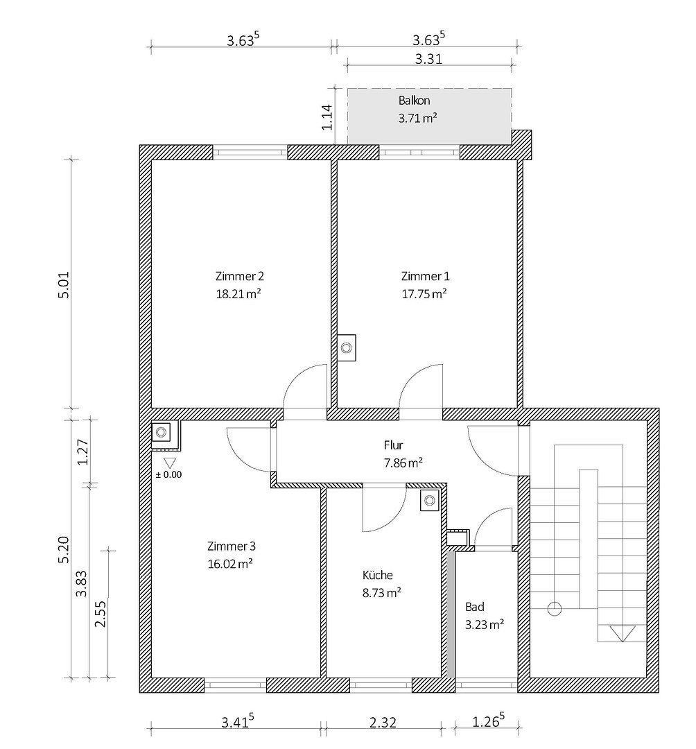 3+1, Nürnberg Maxfeld Bayern 90409, 73 m² - 1