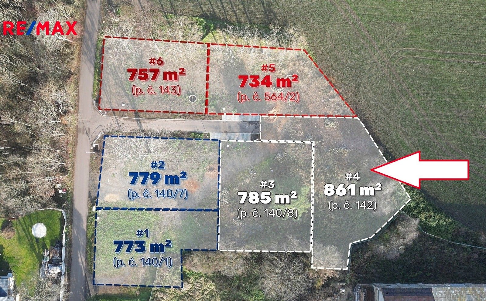 Pozemky pro bydlení, Lišnice, 861 m²